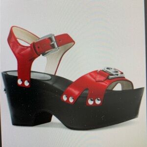 Michael Kors Charm Red Platform Sandals